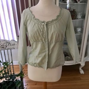 Sundance pale green peasant top